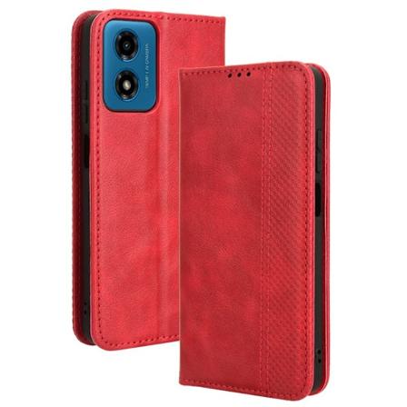 SKALO Motorola Moto E14 4G Premium Pungetui med prægning - Rød Red