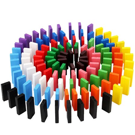 Puupalikat dominopeli lasten rakentamiseen