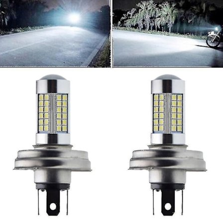 2 stk. Motorsykkel P45t R2 66smd LED-frontlykt Lampe Høy/lav Stråle For Scooter Moped Hvit 6000k 6v 12v -bp