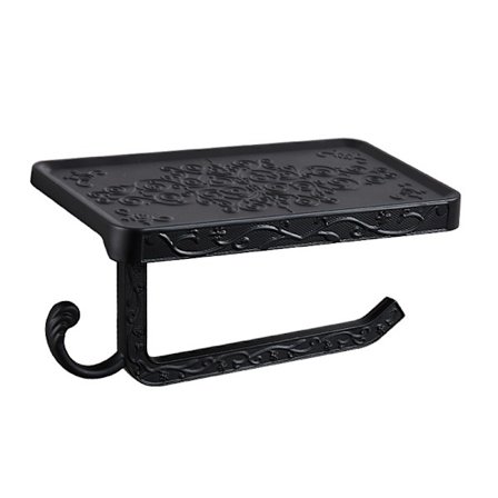 Toalettpapirholder i vintage-stil med hylle for telefon og