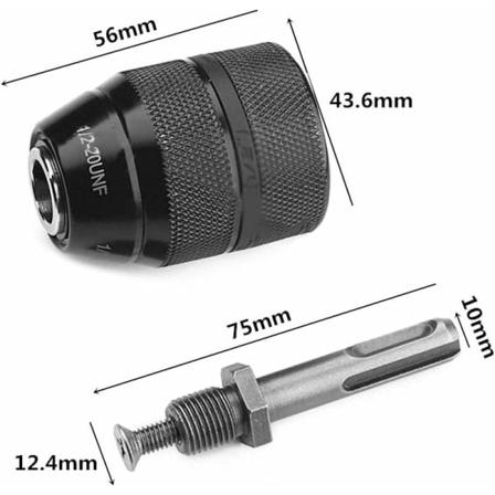 1/2-20UNF 13mm Raskaan Käyttöinen Ammattimainen Avainpatruuna SDS-Sovitin Laitetyökalu,