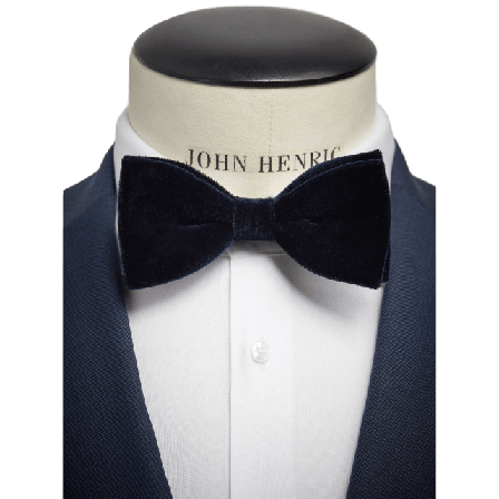 John Henric Pre Tied Velvet Bow Tie Kostymtillbehör Herr Blå ONESIZE