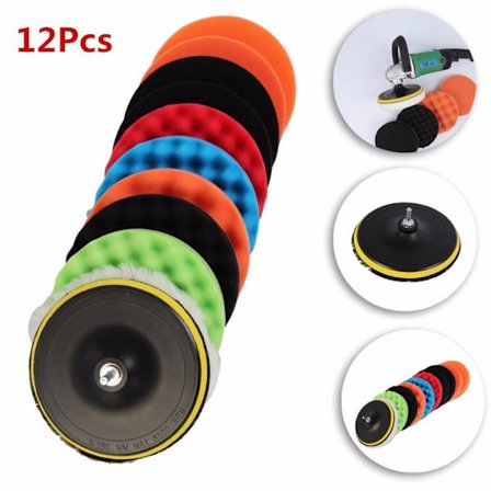 7 "12 stk bilpolering og voksing svampdisk polering whee