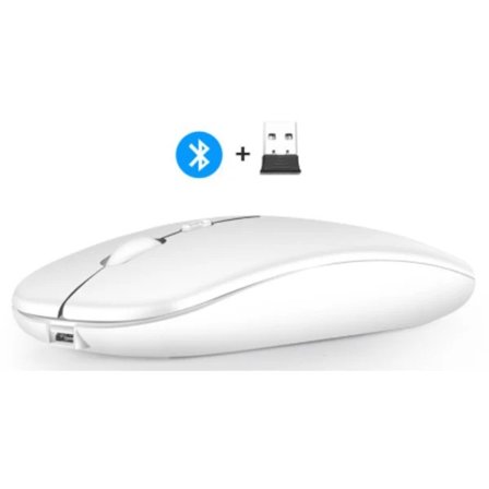 /EA/Vit mus, 2,4g, trådlös Bluetooth-mus med typ-C-kontakt,