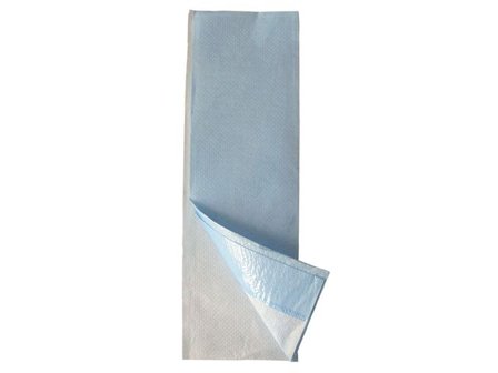 ABENA Skötunderlägg vit/blå 37x50cm 150/fp - Lyreco - Sjukvård och omsorg - Kläder och drapering - Säng- och hygienskydd