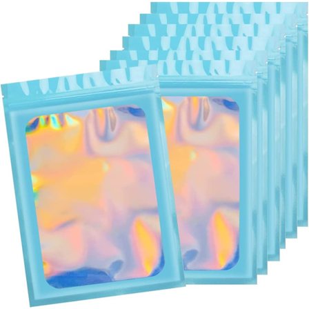 50 folie Ziplock-poser, blå gjenlukkbare oppbevaringsposer, polyetylen Ziplock-poser, flott for kjøkkenoppbevaring, godteri, 10x15cm