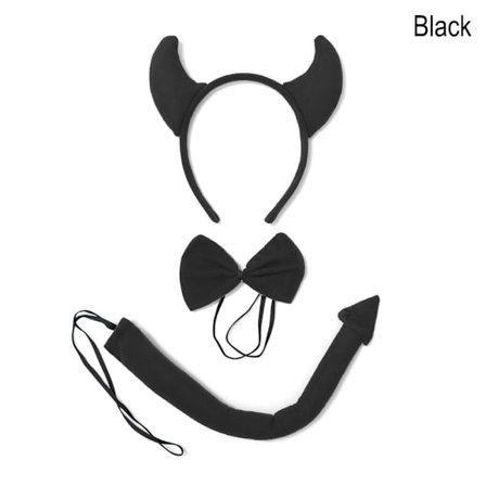 Halloween Devil Costume Set Fancy Dress Costume Kit SVART SVART