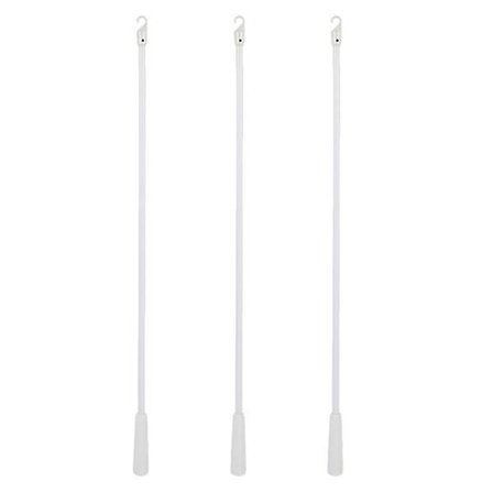 3 stk. Gardinstang Gardin Trækstang Glasfiber Persienne Stang Vertikale Persienner Stang Med Krog Persienneåbner