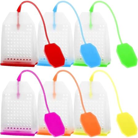 6-pack silikonteinfuser, återanvändbara säkra lösa tebladssilpåsar