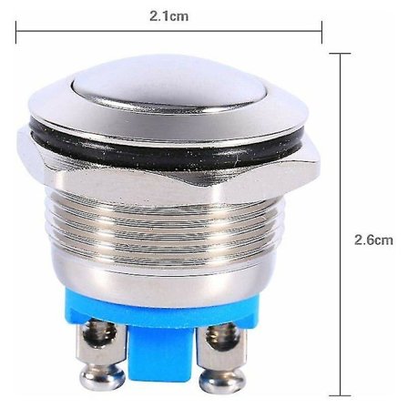 Momentant bryter - 19mm 12V vanntett bil metall trykknapp horn momentant bryter