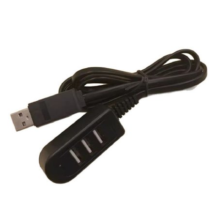 Kabellengde: 3 stk; Svart 1,18m - 3-i-1 USB multifunksjonsladerkonverter med USB-port hub-tilbehør for datakabler, skjøteledningssplitter