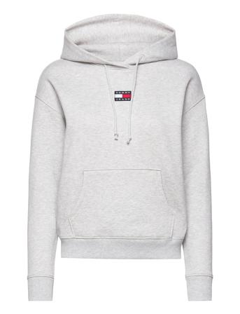 Tjw Tommy Center Badge Hoodie Hoodie Grå Tommy Jeans