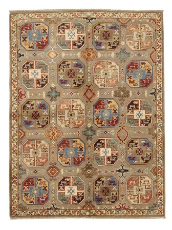 Kazak Fine Vloerkleed Handgeknoopt 156X206 Bruin/Oranje Afghanistan