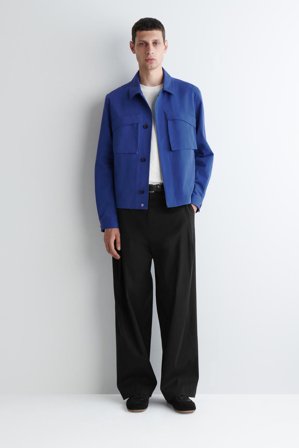 COS Koszula Wierzchnia Z Bawełny O Skośnym Splocie in Niebieski