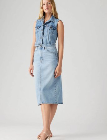 Levi's Hr Back Slit Skirt Riveting Cl - Blue - 23