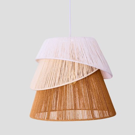 Riippuvalaisin, 36x34cm, Köysi ja paperi, Valkoinen/Beige/Ruskea