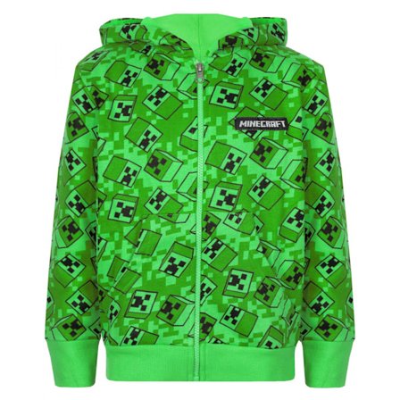 Minecraft Boys Creeper All-Over Print Hoodie 11-12 år Grön/