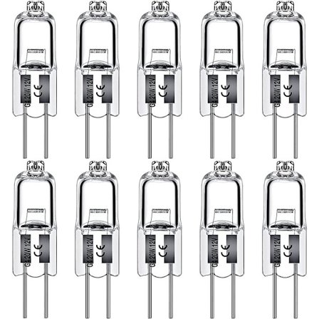 G4 Halogen Ljuskällor 10W 12V Klar Kapsel 2-stifts Lampa Halogen Stiftbas Varm Vit Dimbar 10-pack, 10 Watt