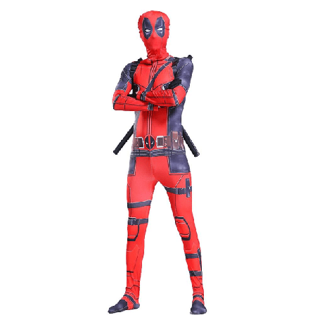 Deadpool Cosplay-asu aikuisille, naamio Jumpsuit Sword X-back -setti Halloween-juhlat Pukuasu M