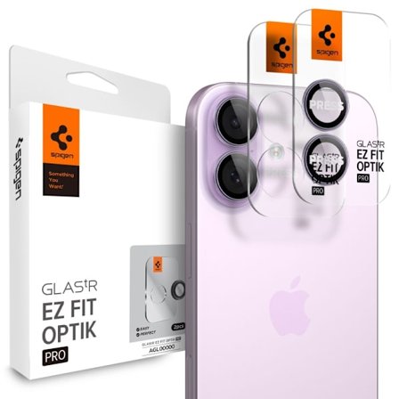 Spigen iPhone 17/16/16 Plus 2-PACK Linsskydd GLAS.tR "Ez Fit" Lila