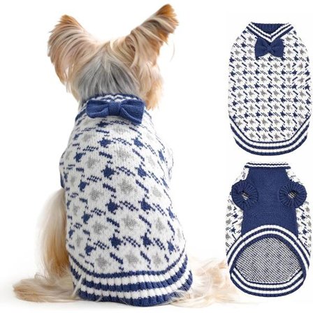 Blød hundetrøje til ekstra små hunde, varm vinterfrakke, kompatibel med katte, julepynt
