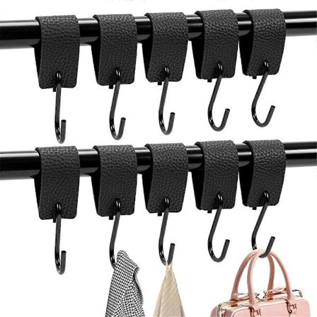 S-formede skinnkroker, sett med 10, med metallkroker, egnet for kleshengere, vinduer, klesstativer, etc.