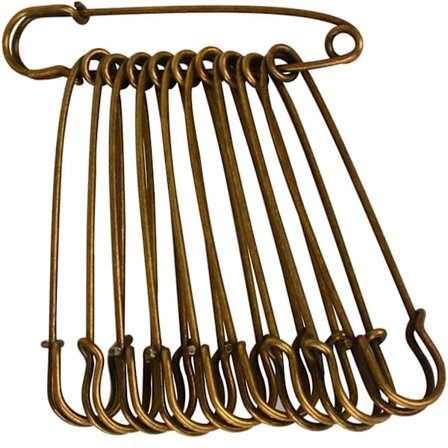 Sikkerhedsnåle Heavy Duty Store Sikkerhedsnåle Stål 50 Stk. til Tæpper, Tøj, Nederdele, Kilte, Håndværk (Brun)