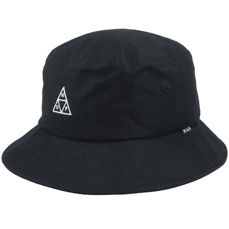 HUF - Zwart bucket Hoed - Essentials Black Bucket @ Hatstore