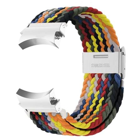 20mm armband för Samsung Galaxy Watch 4/5/6/ pro/klassisk 45mm 44mm 40mm 43mm 47mm Inga luckor nylon rem Galaxy watch 6 rem rainbow white