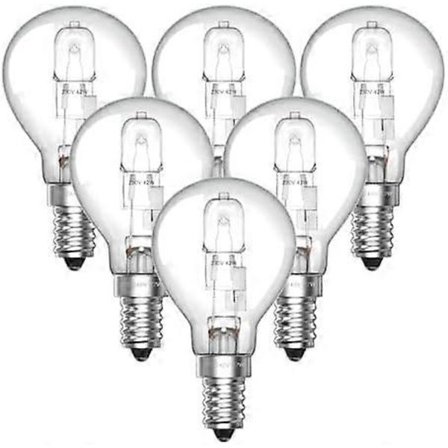 E14 28W himmennettävä G45 halogeenilamppu, lämmin valkoinen 2700K, pieni kierrekanta pallomainen halogeenilamppu, vastaa 40W hehkulamppua, 6 kpl