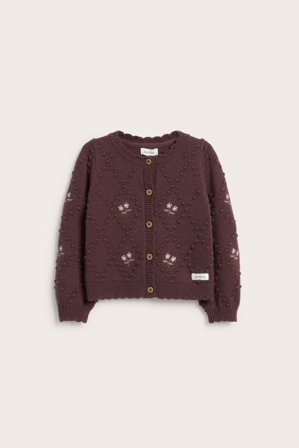 Newbie | Blommig kofta i ullmix | Lila