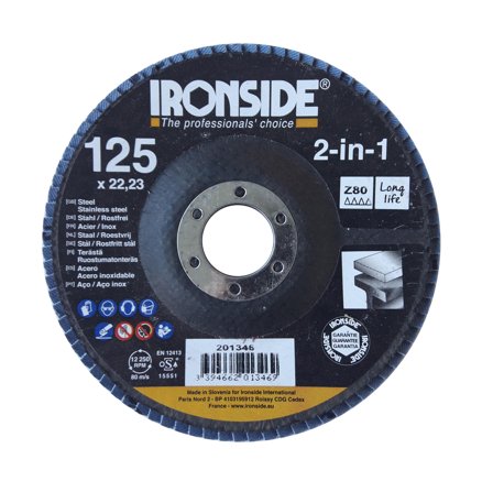 Ironside 201346 Lamellrondell 125 mm Z80, Kapa, slipa & polera