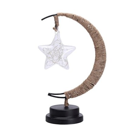 Mysig Bordslampa: Vacker Design, Glasstjärna & Hamprep