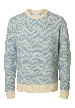 Selected Homme SLHRAI Stickad tröja Tröjor Herr Blå M