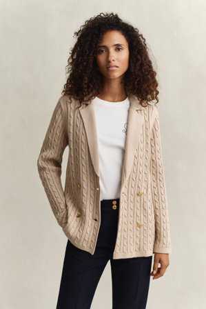 GANT Damen Zopfstrick Club Blazer (XS) Beige