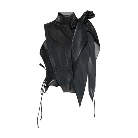 Victoria Beckham, Top With Bow Zwart, Dames, Maat:XS