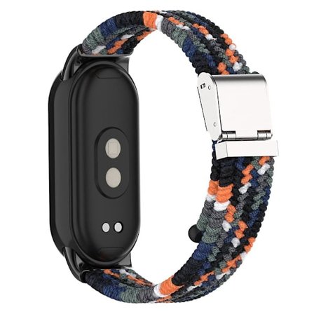 För Xiaomi Smart Band 8 flätad nylon klockarmband justerbart spänne elastiskt band