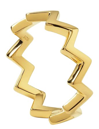 Syster P | Strict Plain Zigzag Ring Gold | 18 mm