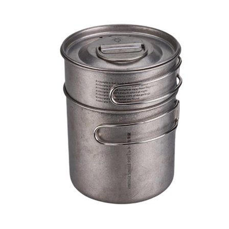 Rostfria stål Utomhus Camping Kastrull Picknick Grytset för Vandring Backpacking