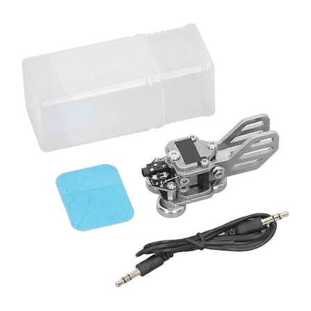 Morse Key Dobbel Padle Rustfri Automatisk CW-nøkkel med Kabel for Kortbølgeradio