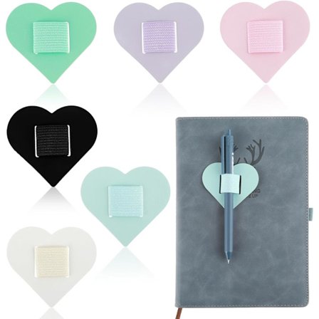 6 stk. Pen Loop Holder til notesbøger, selvklæbende pen holder clip, indtrækkelig pen holder, elastisk blyantholder til børn til notesbøger, 