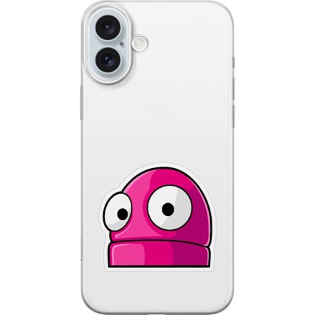 Kompatibel Mobilcover til Apple Apple iPhone 16 Plus Rosa tegneseriefigur med store øjne i legende og humoristisk stil