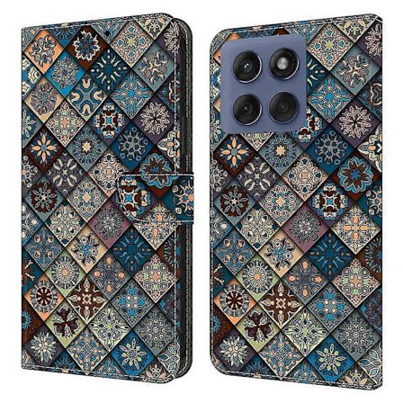 Yhteensopiva lompakkokotelo Motorola Edge 60 Fusion 5G / Edge 60 5G -puhelimelle, kuviopainatus, jalusta, nahka, läppäpuhelinkotelo