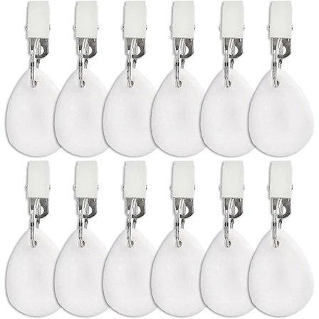 12 Dugvægte, Marmorsten Dugvægte Indendørs Udendørs, Dråbeformede Kraftige Dugholdere Hængere Med Metalklemmer Til Terrasse