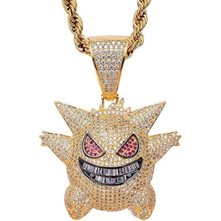 Gengar Purple Cubic Zirconia Hip Hop -riipus kaulakoru faneille Classic Collection
