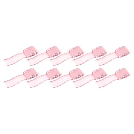 10 meter kantband polyester tyll för klädtillbehör DIY huvudbonad hår 2,6 tum rosa-C3