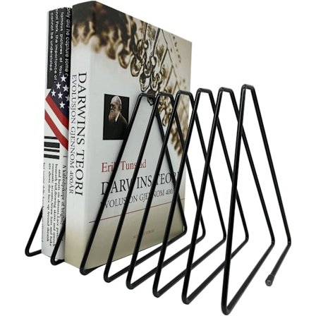 Dekorativ bokarrangör Tidskriftsställ, Skrivbordsfil Sorteringsarrangör Bokhylla Bokstöd Bokstöd, Infällbara metallbokstöd 7 sektioner (svart)