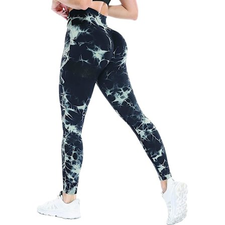 Dame Høy Midje Sømløse Ribbestrikkede Leggings Trenings Gym Booty Lift Yoga Bukser Vital Smiling