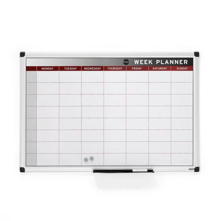 Whiteboard MABEL mit Wochenplaner, 900 x 600 mm