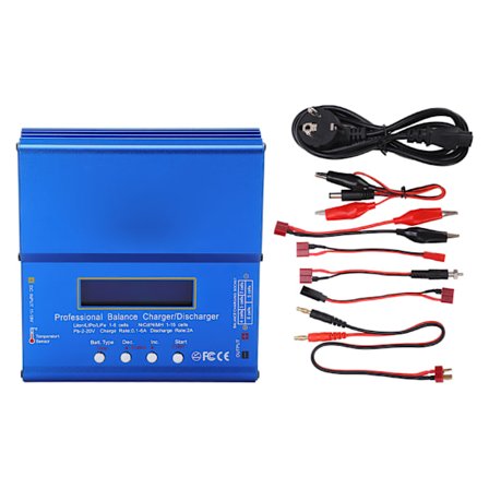 IMAX B6AC 80W Lipo Balance-lader LCD-skærm Lilon LiFe LiPo NiMH NiCd PB-aflader EU-stik 100‐240V